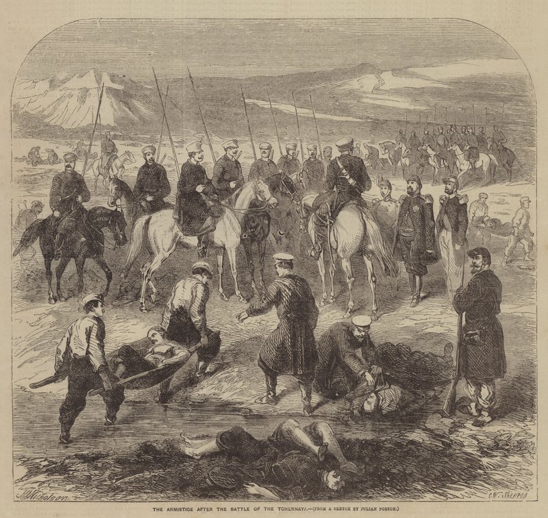 Våbenhvilen efter slaget ved Tchernaya af J. H. Nicholson
