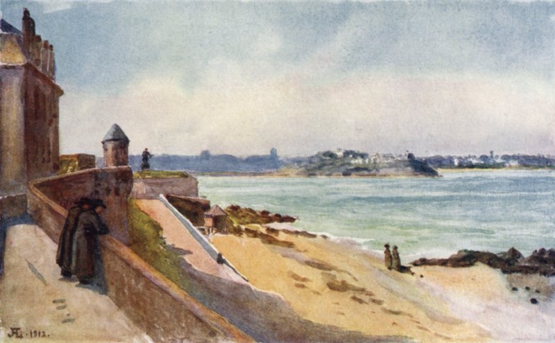 Fra mine vinduer, St Malo (farve litho) af J. Hardwicke Lewis