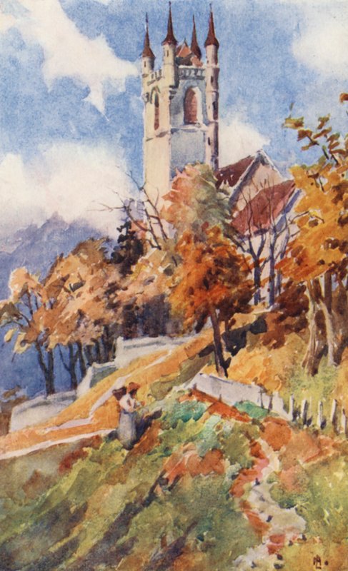 Sankt Martins Kirke, Vevey (farvelitografi) af J. Hardwicke Lewis