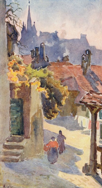 Spirene på St Francois, Lausanne (farvelitografi) af J. Hardwicke Lewis