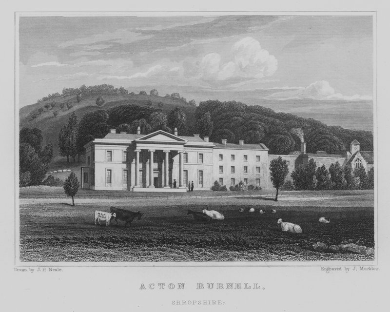 Acton Burnell, Shropshire (gravering) af John Preston Neale