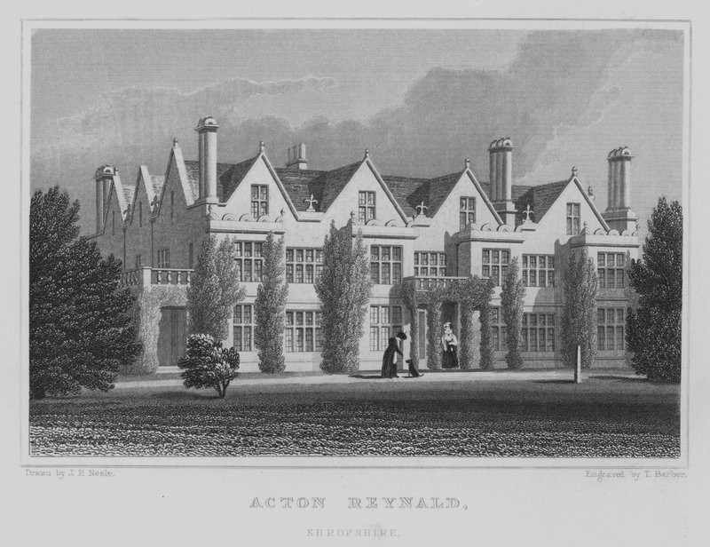 Acton Reynald, Shropshire (gravering) af John Preston Neale