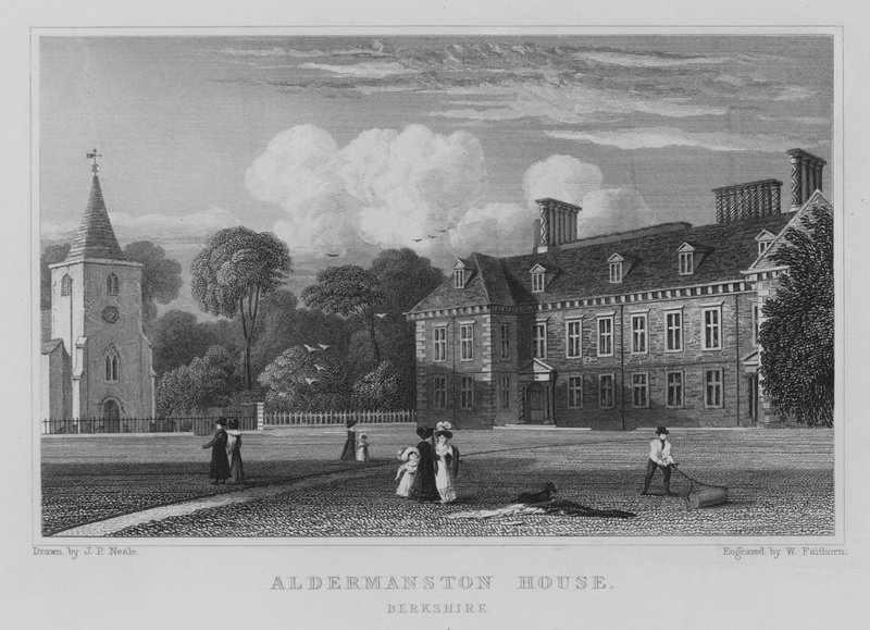 Aldermanston House, Berkshire (gravering) af John Preston Neale