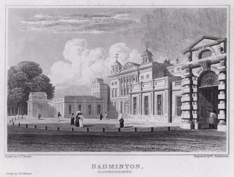 Badminton, Gloucestershire (gravering) af John Preston Neale