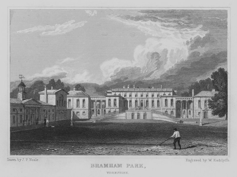 Bramham Park, Yorkshire (gravering) af John Preston Neale