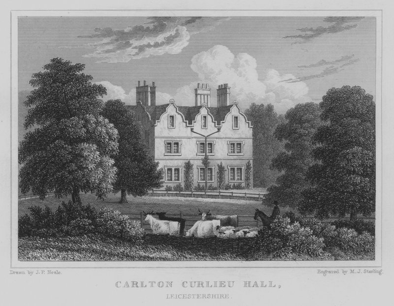 Carlton Curlieu Hall, Leicestershire (gravering) af John Preston Neale