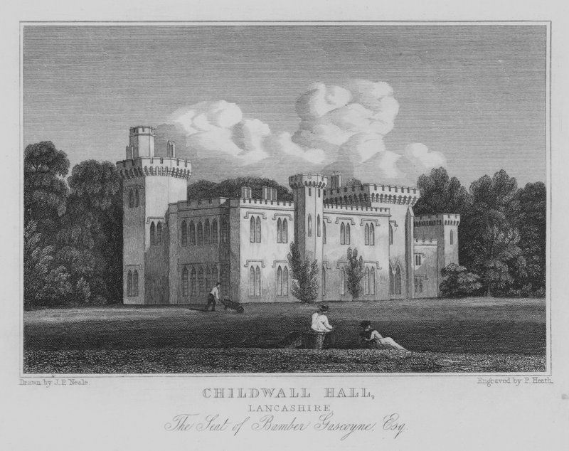 Childwall Hall, Lancashire, The Seat of Bamber Gascoyne, Esquire (gravering) af John Preston Neale