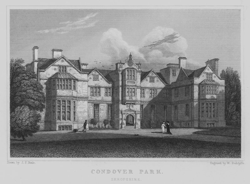 Condover Park, Shropshire (gravering) af John Preston Neale