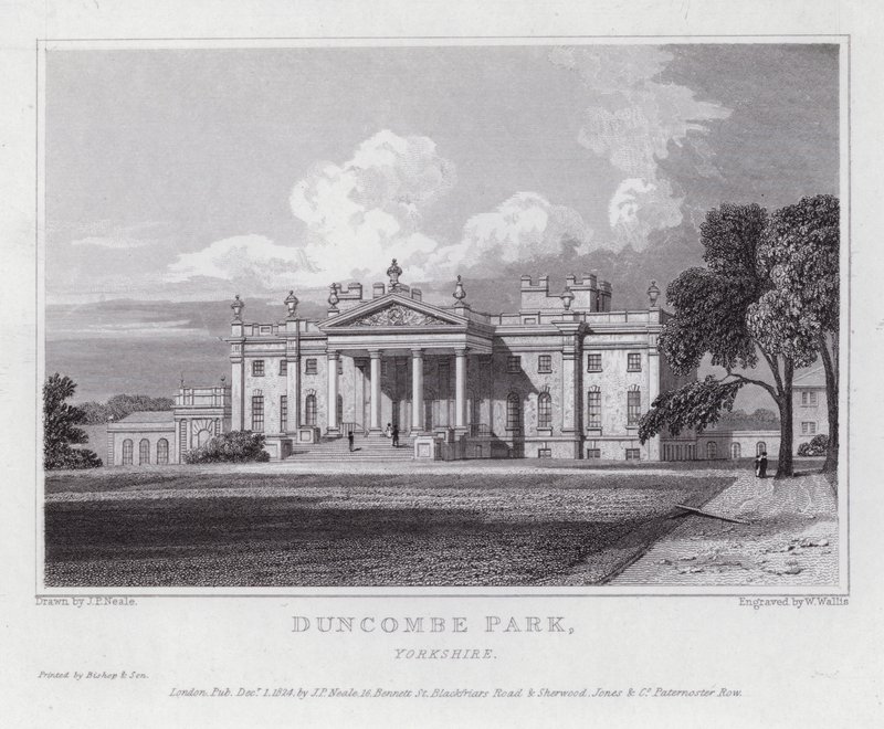 Duncombe Park, Yorkshire (gravering) af John Preston Neale