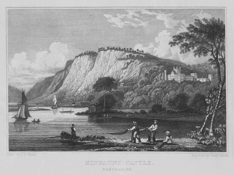 Kinfauns Castle, Perthshire (gravering) af John Preston Neale