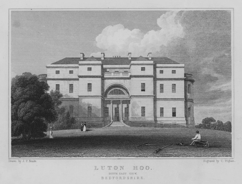 Luton Hoo, South East View, Bedfordshire (gravering) af John Preston Neale