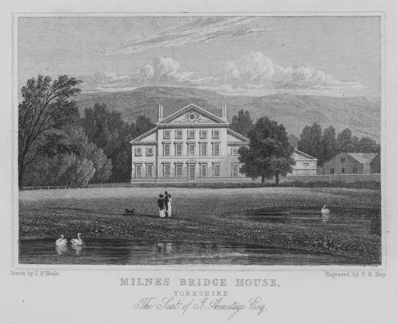Milnes Bridge House, Yorkshire, The Seat of J Armitage, Esquire (gravering) af John Preston Neale