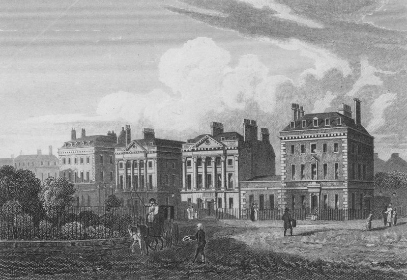 North Side of Cavendish Square, London (gravering) af John Preston Neale