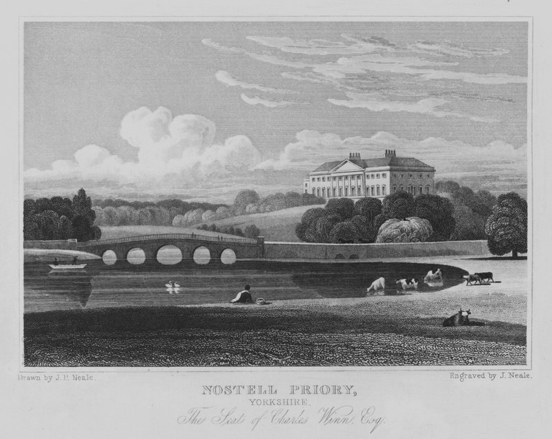 Nostell Priory, Yorkshire, The Seat of Charles Winn, Esquire (gravering) af John Preston Neale