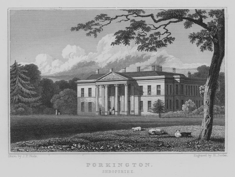 Porkington, Shropshire (gravering) af John Preston Neale