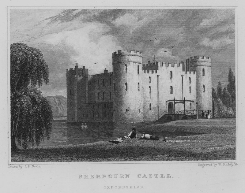 Sherborne Castle, Oxfordshire (gravering) af John Preston Neale