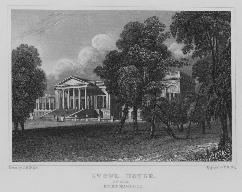Stowe House, 2nd View, Buckinghamshire (gravering) af John Preston Neale