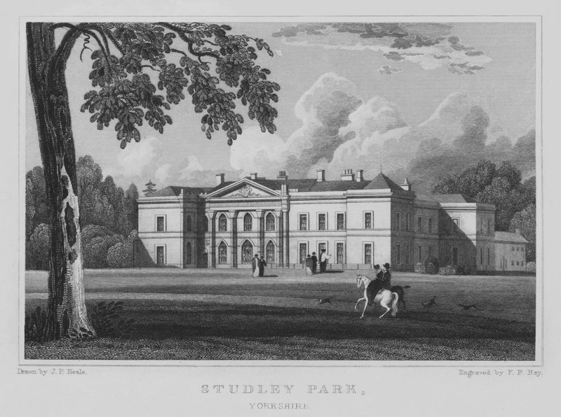Studley Park, Yorkshire (gravering) af John Preston Neale
