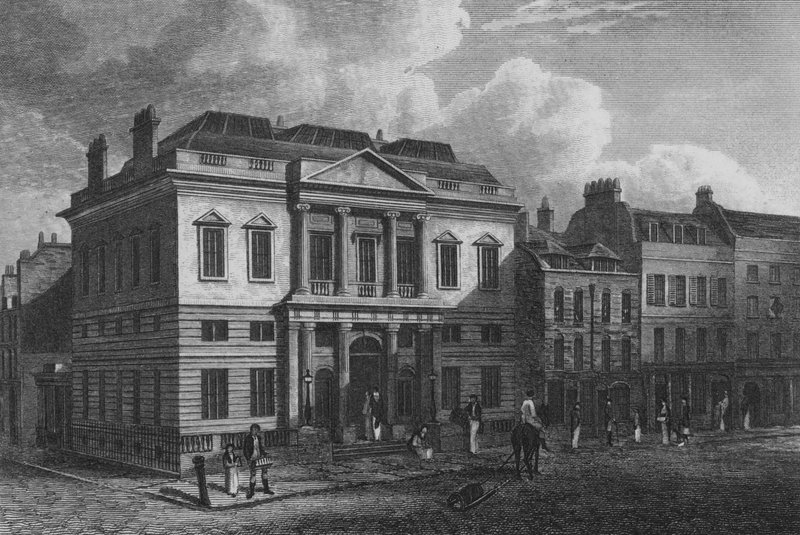 The Auction Mart, London (gravering) af John Preston Neale
