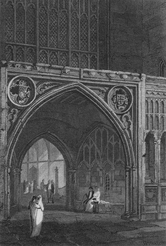 Westminster Hall, East Entrance (gravering) af John Preston Neale