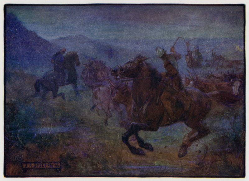 Raid in the Anglo-Scottish Borders af Border Reivers, begyndelsen af det 16. århundrede af J. R. Skelton