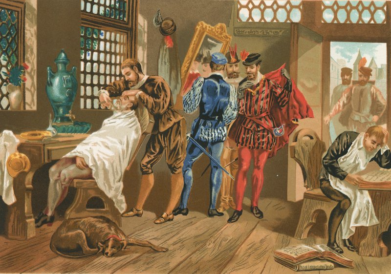 Ambroise Pare som udlært barberkirurg i Paris af J. Serra