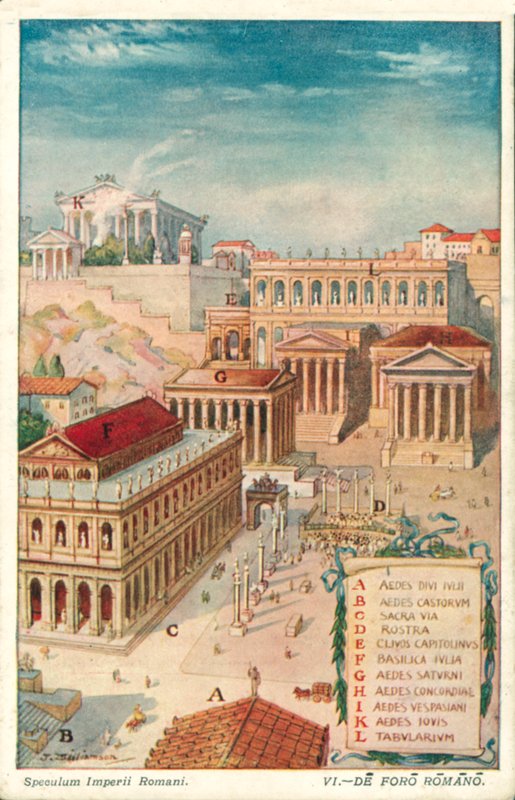 Forum Romanum, det gamle Rom (farve litho) af J. Williamson