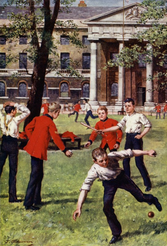 Soldat Boys at Play (farve litho) af J. Williamson