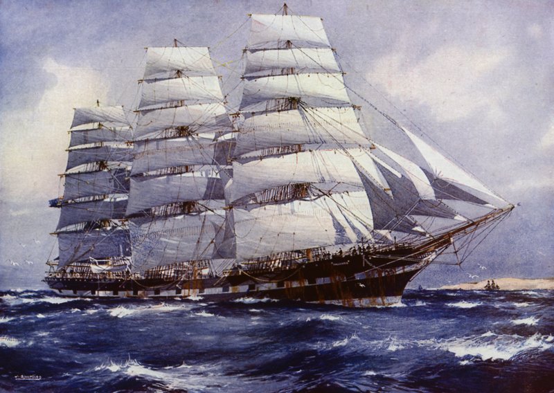 Clipper-skibe: Macquarie (farve litho) af Jack (after) Spurling