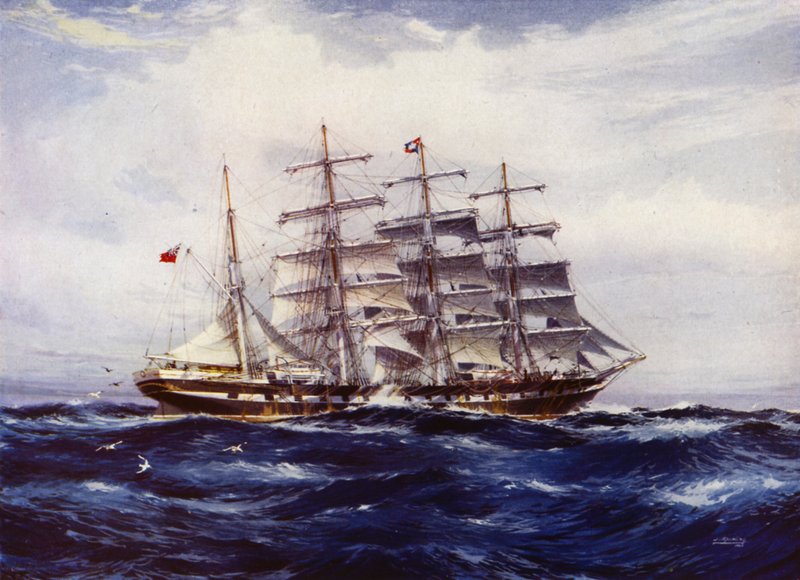 Clipper-skibe: Medway (farve litho) af Jack (after) Spurling