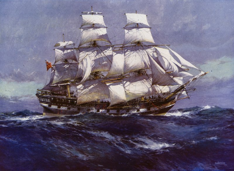 Clipper-skibe: Northfleet (farve litho) af Jack (after) Spurling