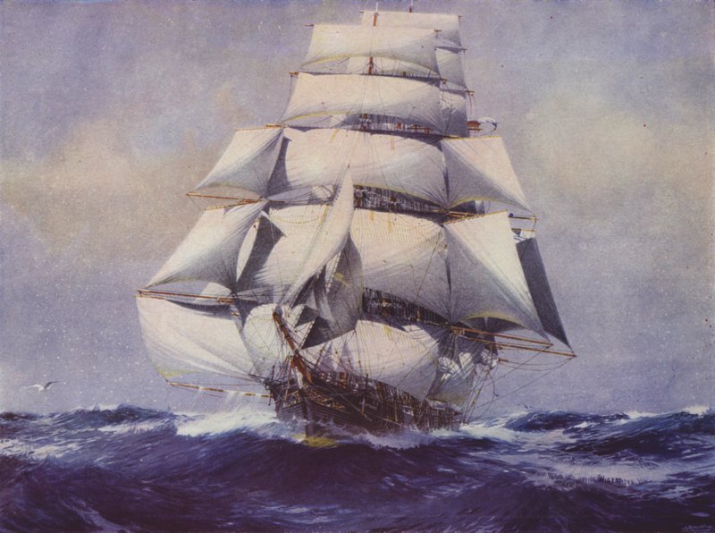 Clipper skib Lyn i fuld sejl af Jack Spurling