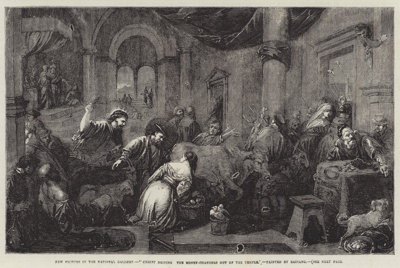 Kristus driver pengevekslerne ud af templet af Jacopo Bassano