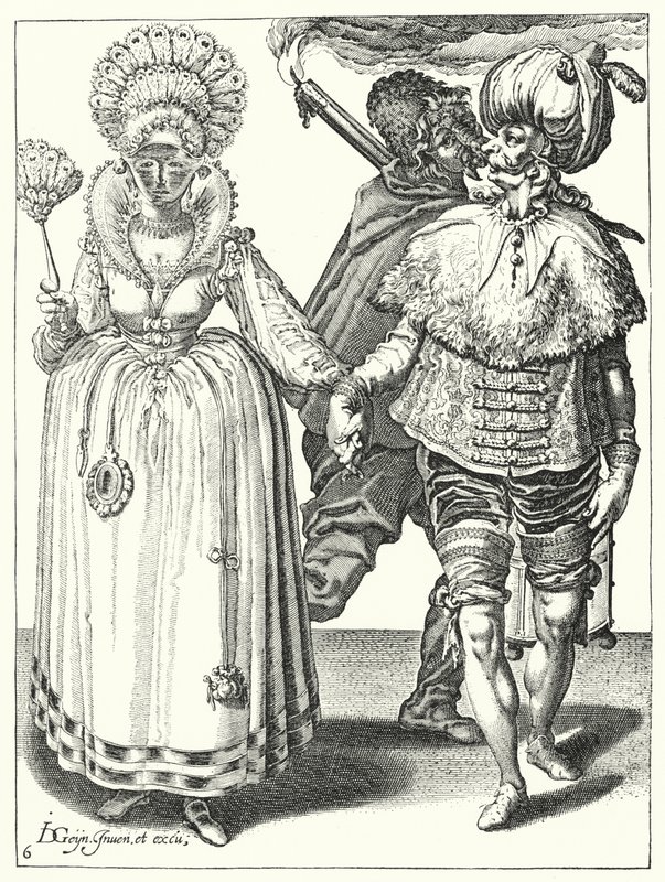Maskerade (gravering) af Jacques II de Gheyn
