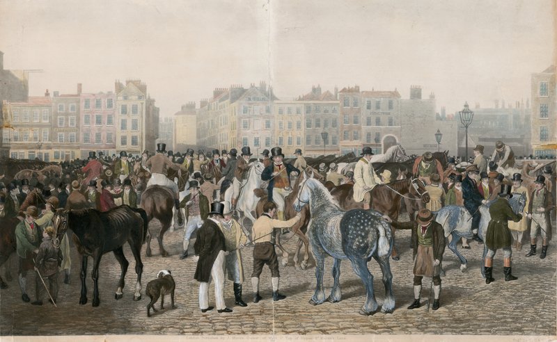 Old Smithfield Market af Jacques Laurent Agasse