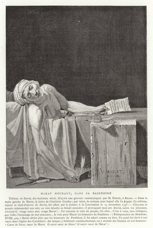 Marats død, 1793 af Jacques Louis David