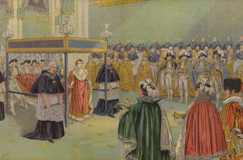 Gaver overrakt til Napoleon Bonaparte ved hans kroning i Paris af Jacques Marie Gaston Onfray de Breville (Job)