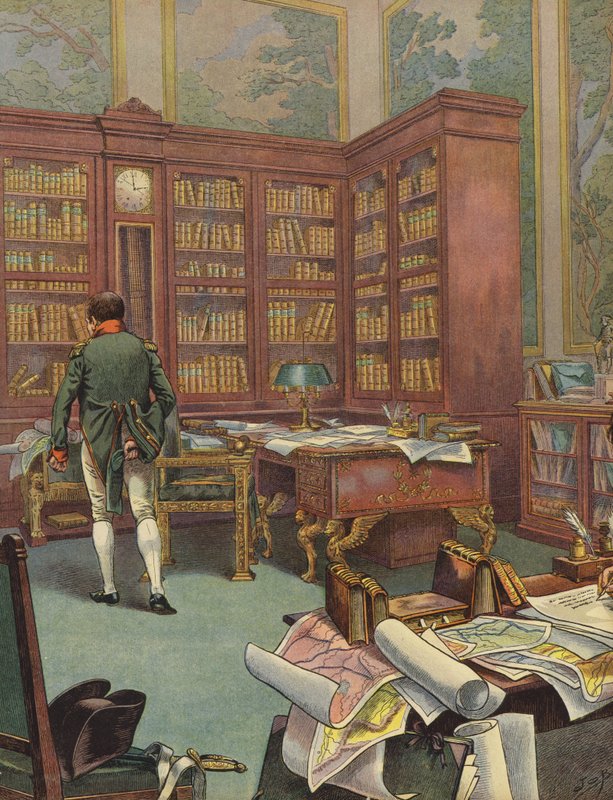 Napoleon Bonaparte konsulterer kort i sin undersøgelse af Jacques Marie Gaston Onfray de Breville (Job)