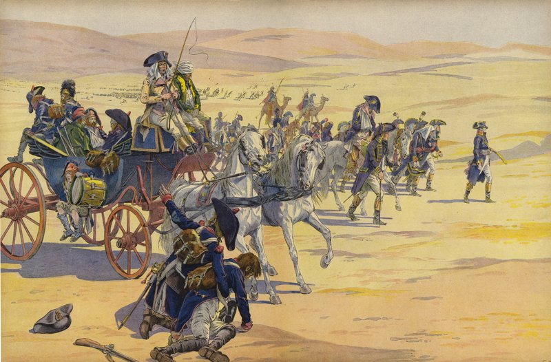 Napoleon Bonaparte og hans tropper i ørkenen af Jacques Marie Gaston Onfray de Breville (Job)