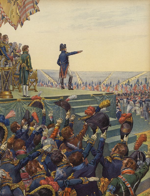 Napoleon Bonapartes hær lover ham troskab af Jacques Marie Gaston Onfray de Breville (Job)