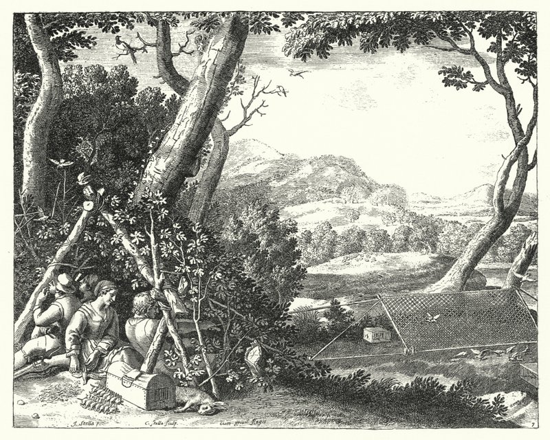 At fange fugle (gravering) af Jacques Stella