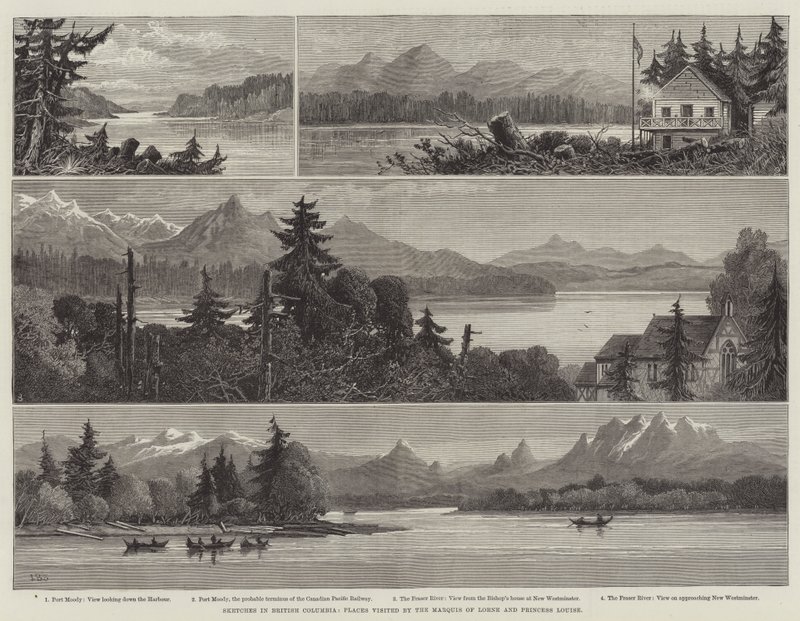 Skitser i British Columbia, Steder besøgt af markis af Lorne og prinsesse Louise af James Burrell Smith