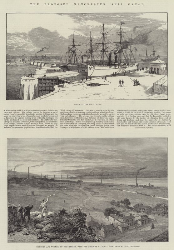 Den foreslåede Manchester-skibskanal af James Burrell Smith