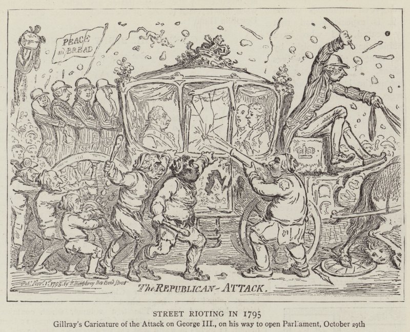 Gadeoptøjer i 1795 af James Gillray