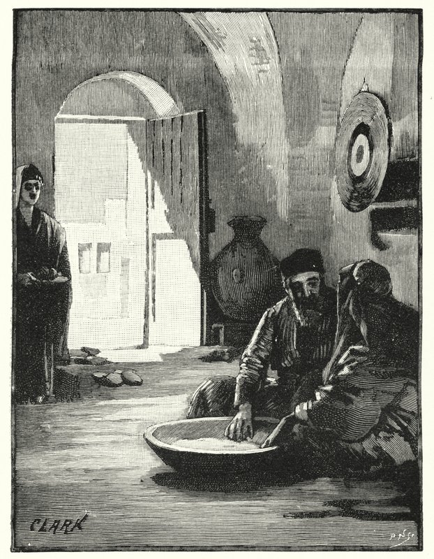 Spise ud af almindelig ret, østlig skik (litho) af James (after) Clark