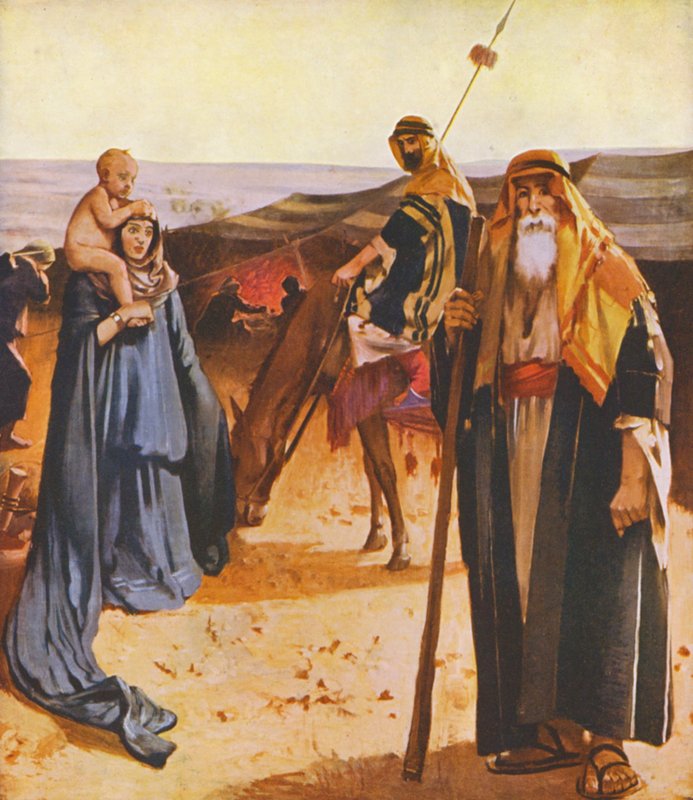 Det hellige land: Ørkenboere (farvelitografi) af James (after) Clark