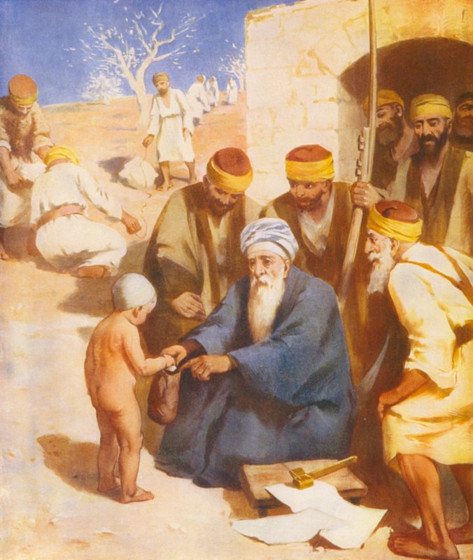 Det hellige land: Partiet og linjen (farvelitografi) af James (after) Clark