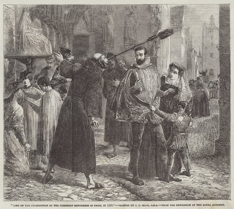 Tiden for forfølgelsen af de kristne reformatorer i Paris i 1559 af James Clarke Hook