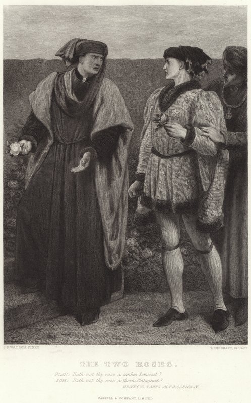 De to roser, Henrik VI, del I, akt II, scene IV af James Dawson Watson