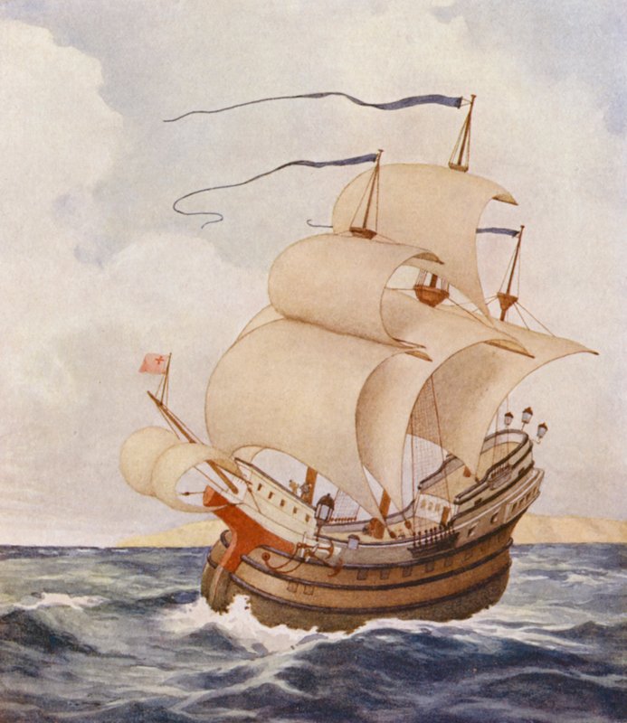 Shakespeares Købmanden i Venedig: Antonios Argosy (farvelitografi) af James Dromgole Linton